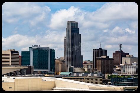 Aerial View Of Downtown Omaha Nebraska Skyline Stock Photo Image Of