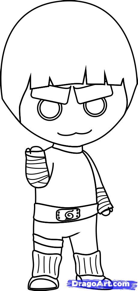 How to Draw Chibi Rock lee, Step by Step, Chibis, Draw ...
