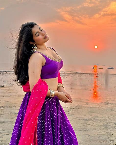 Jaw Dropping Clicks Of Nikita Sharma In Violet Outfit At Beach Jaw