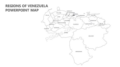 Regions Of Venezuela Powerpoint Map Powerpoint Map Venezuela