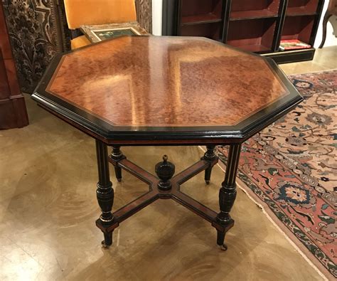 An Aesthetic Movement Ebonized Octagonal Table W/Rare ...