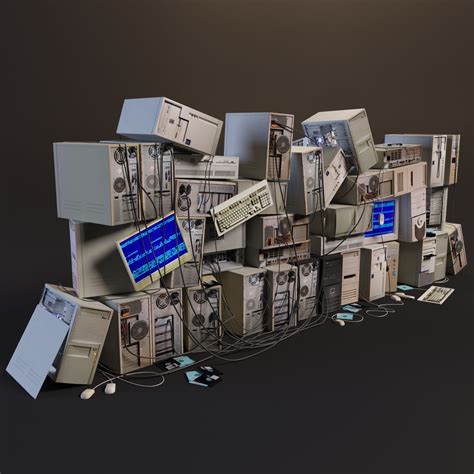 Bunch Of Old Computers 3d Model 14 Max Obj Free3d