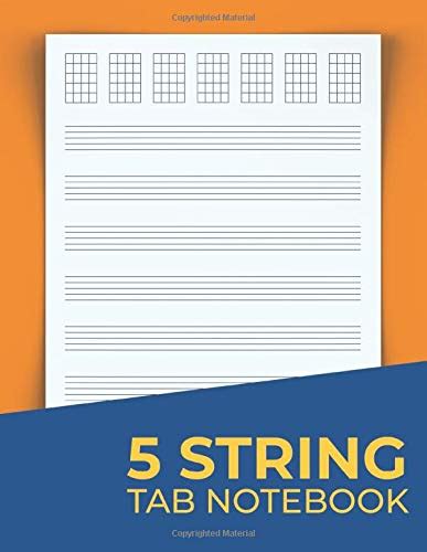 Buy 5 String Tab Blank Manuscript Staff Music Paper For 5 String