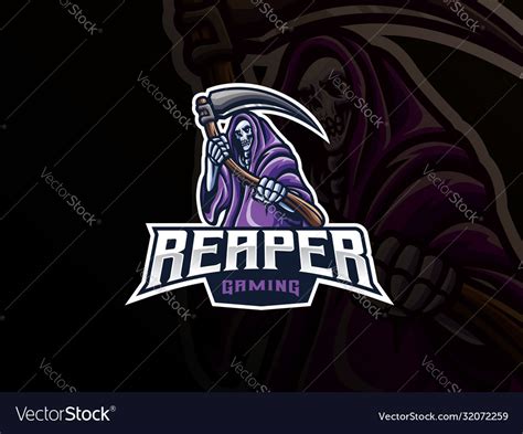Grim Reaper Mascot Sport Logo Design Royalty Free Vector