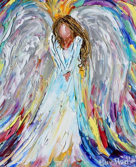 Guardian Angel Painting Original Oil Abstract Impressionism Fine Art