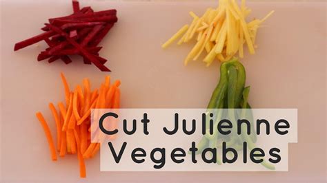 Trim 1 side and turn to lie flat. How To Cut Julienne Vegetables| Ginger|Capsicum|Carrot| Beetroot - YouTube