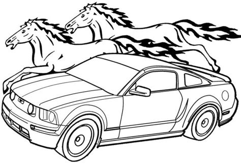 Color in this picture of a ford shelby gt500 and others with our library of online coloring pages. Mustang And Horse Coloring Pages | mustangs | Pinterest ...