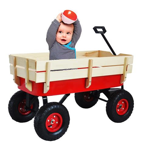 Buy TKEEAC All Terrain Wagons for Kids Wagon with Removable Wooden Side