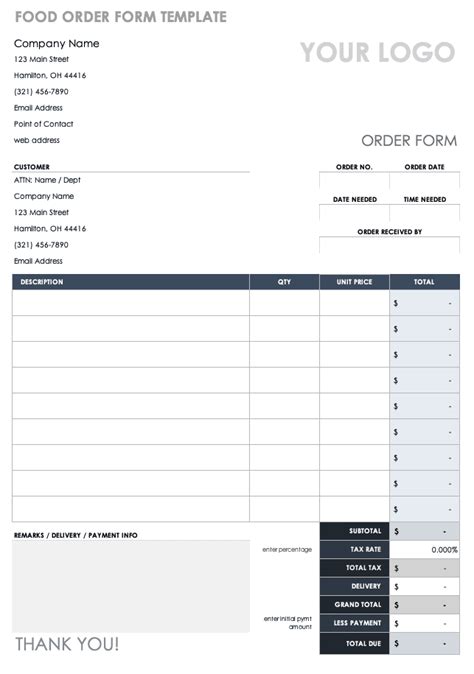 order form templates smartsheet