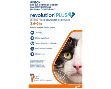 Revolution plus is proven safe for cats and kittens as young as 8 weeks of age, weighing 2.8 lbs or greater. REVOLUTION PLUS FOR MEDIUM CATS 2.5-5KG 6 PACK (ORANGE ...