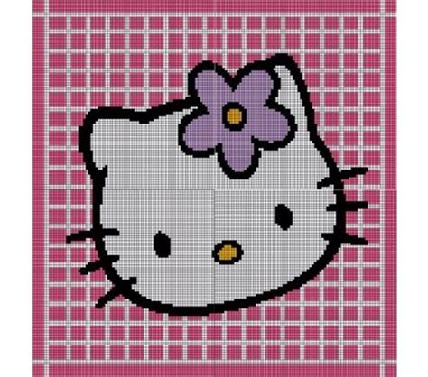 Hello Kitty Crochet Pattern Afghan Graph 350 Hello Kitty Crochet