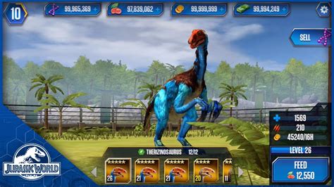 Therizinosaurus Feeding Level 26 Jurassic World The Game Youtube