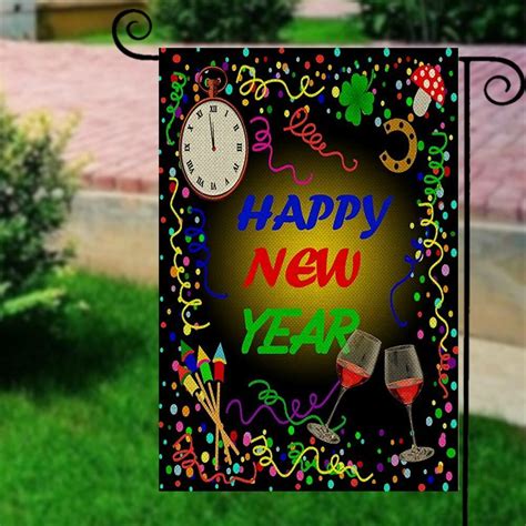 18 Happy New Year Garden Flag Yard Banner Outdoor Decor Decorative