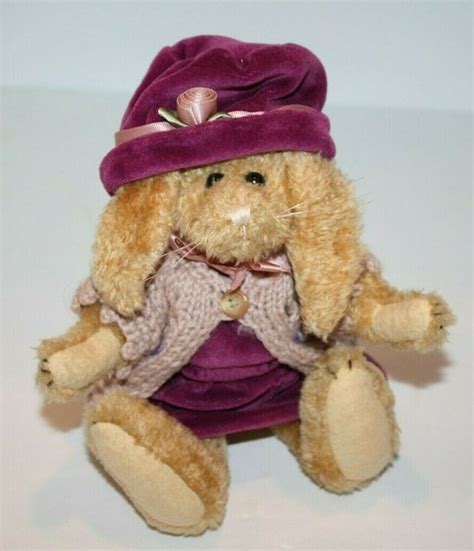 Boyds Bears Easter Bunny Rabbit 8 Purple Jumper Sweater Hat Jointed