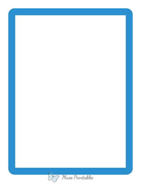 Printable Blue Rounded Thick Line Page Border