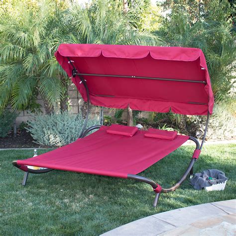 New Hammock Bed Lounger Double Chair Pool Chaise Lounge Canopy Patio