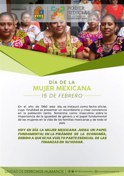 15 De Febrero DÍa De La Mujer Mexicana Poderjudicialdelestado Código Rojo