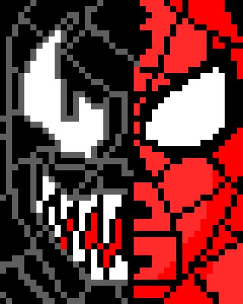 Pixilart Spider Man And Venom By Pixel Guy01