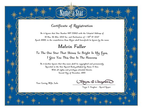 How to name a star? Where can I buy a certificate to name a star after someone ...