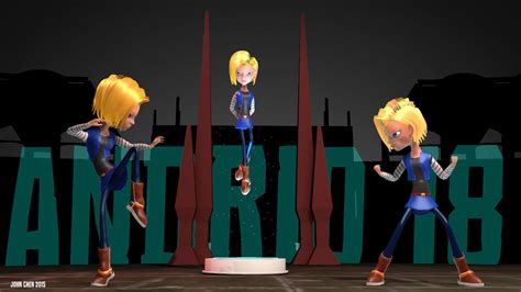 Android 18 Realtime Character Rig 3d Model Rigged Cgtrader