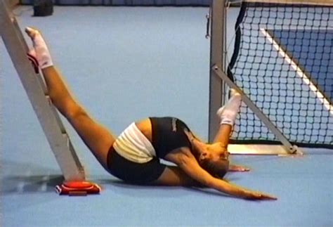 Alina Kabaevas Oversplit On Ladder With Bent Knee