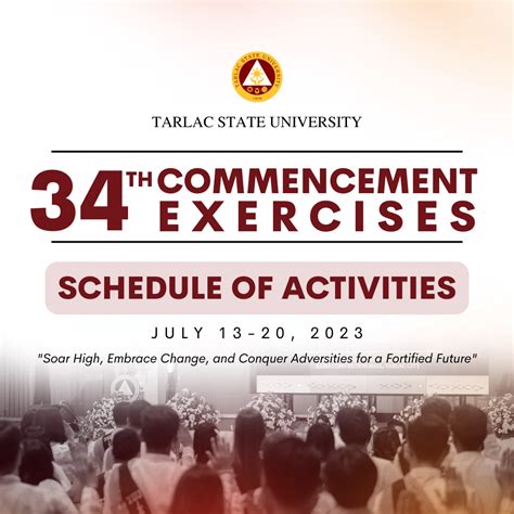 34th Commencement Exercises Schedule 2nd Semester Ay 2022 2023