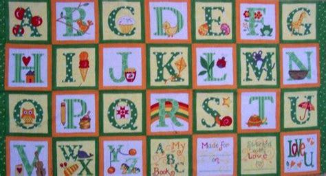 Abc Quilt Panel With Blocks Of Letters Of The Alphabet By Etsy