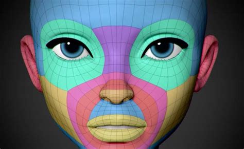 An Image Of A Woman S Face With Different Colored Lines On It And The