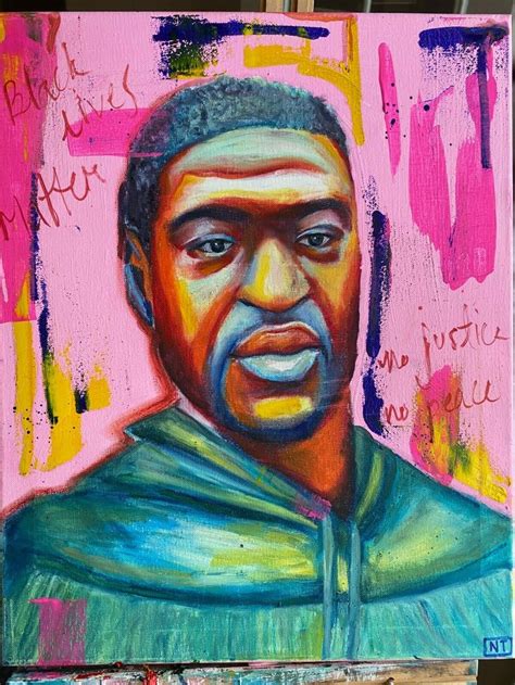 Want to discover art related to georgefloyd? George Floyd portrait, 16x20 canvas mixed media, *100% ...