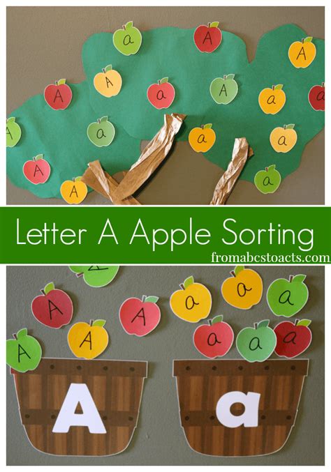Letter A Apple Sorting For Preschoolers From Abcs To Acts