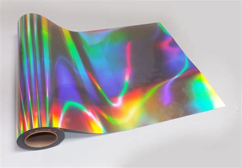 1m Roll Neo Chrome Silver Holographic Iridescent Sticky Back Plastic