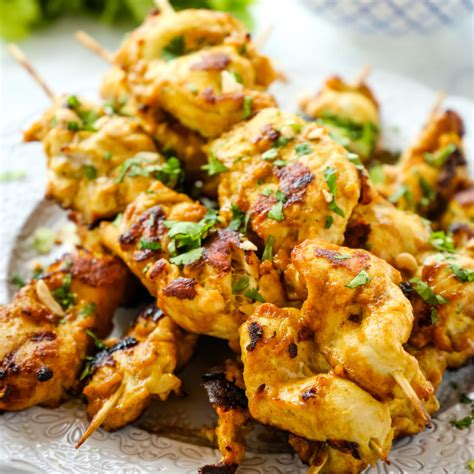 Easy Homemade Chicken Satay With Peanut Sauce The Busy Baker