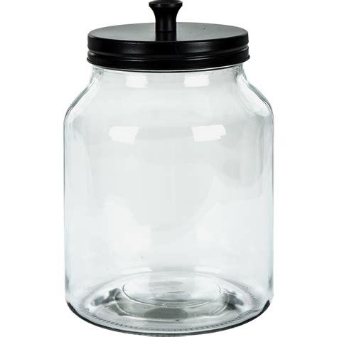 Utility Monterey 2 9l Glass Canister With Screw Top Lid Black Big W Glass Canisters Glass