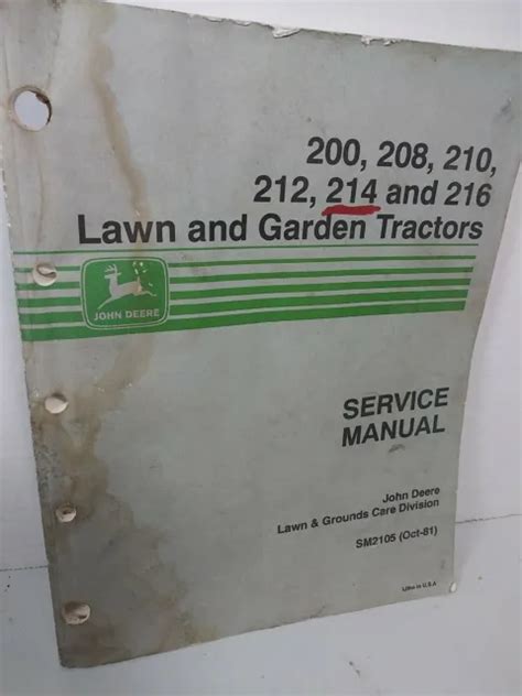 1981 John Deere 200 Series Lawn And Garden Tractors Service Manual Sm2105 27 00 Picclick