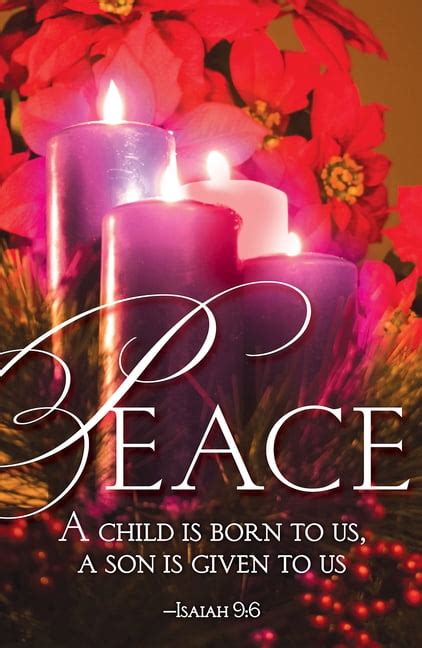 Peace Advent Candle Sunday 4 Bulletin Pkg Of 50 Other