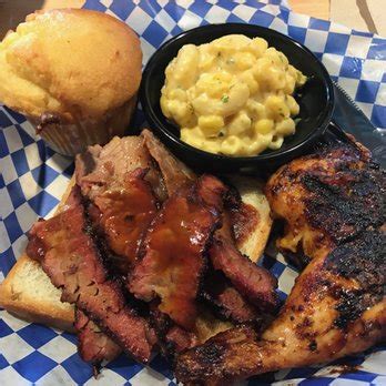 Choice of georgia chopped pork, texas beef brisket or chicken (bbq pulled, grilled or crispy). famous dave's barbeque chicken