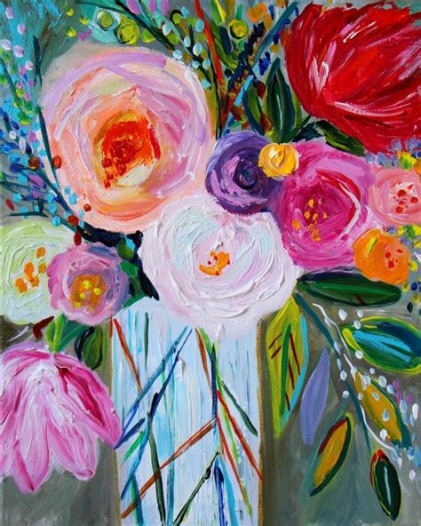 New Still Life Abstract Floral Painting By