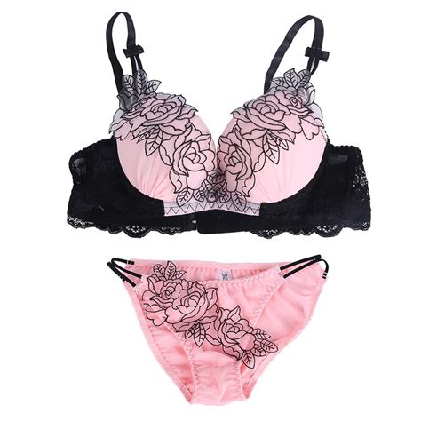 Sexy Women Push Up Bra And Panty Sets Underwear Embroidery Lace