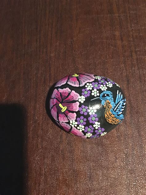 Bird Painted On A Rock By Linda Hallett Acrylic Painting Rock