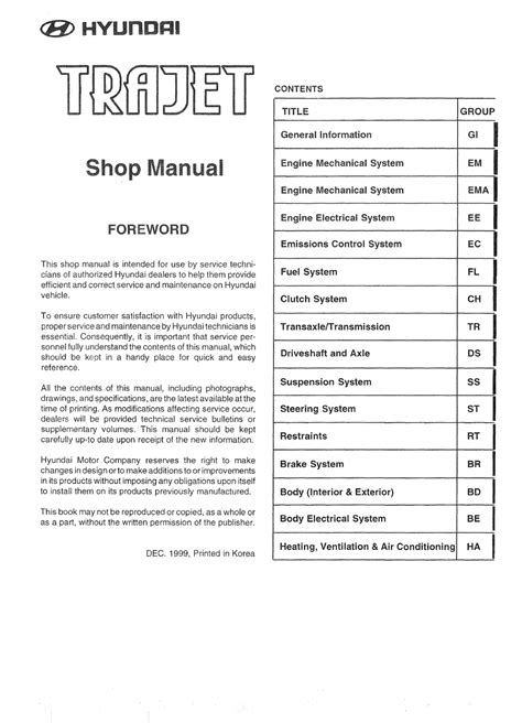 This workshop manual hyundai trajet contains procedures for service mechanics, including removal, disassembly, inspection, adjustment, reassembly and installation. Wiring Diagram Hyundai Trajet : Hyundai Trajet 2004 2008 Fuse Box Diagram Carknowledge Info ...
