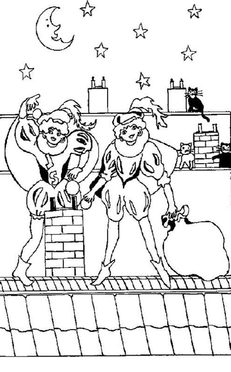 Sinterklaas Op Het Dak Kleurplaten Animaatjes.nl