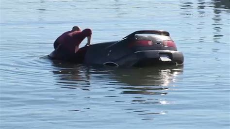 Chase Suspect Drives Car Into Ocean In San Pedro Attempts To Swim Away
