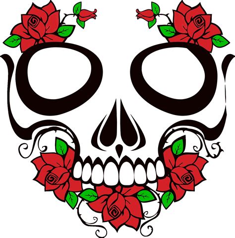 Clipart Skull And Roses