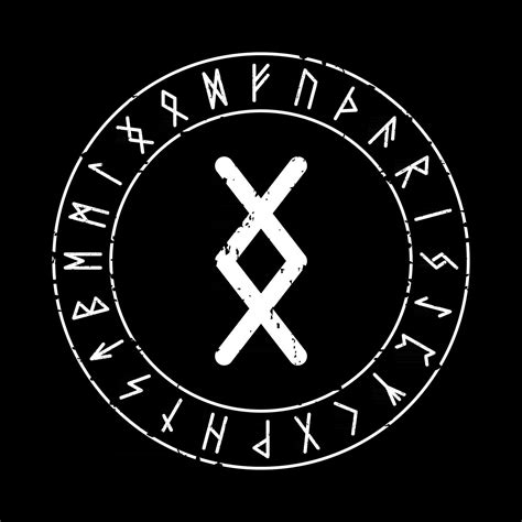 Black Square Background With The Ingwaz Rune In A Magic Circle 2543984