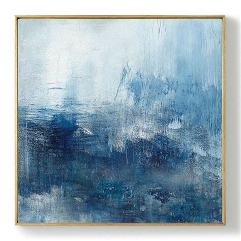 Original Sea Abstract Painting Sea Landscape Painting Blue Oil