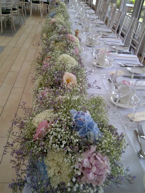 Bridesmaid bouquets (potentially a different one for your moh). Top table garland - gypsophila - Catkin | babys breath ...