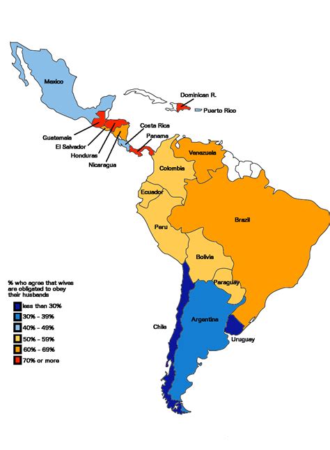 Latin American Countries By Percentage Who Say Maps