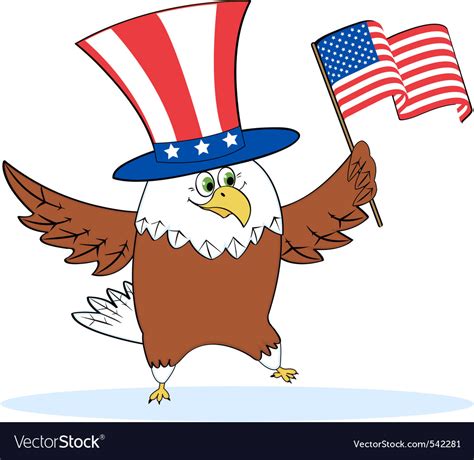 Cartoon Patriotic Eagle Royalty Free Vector Image