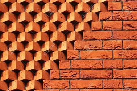 Sawtooth Pattern Brickwork Decorative Red Brick Wall As Background