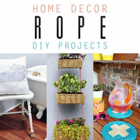Here's my favorite diy home decor ideas and tutorials. Home Decor Rope DIY Projects - The Cottage Market